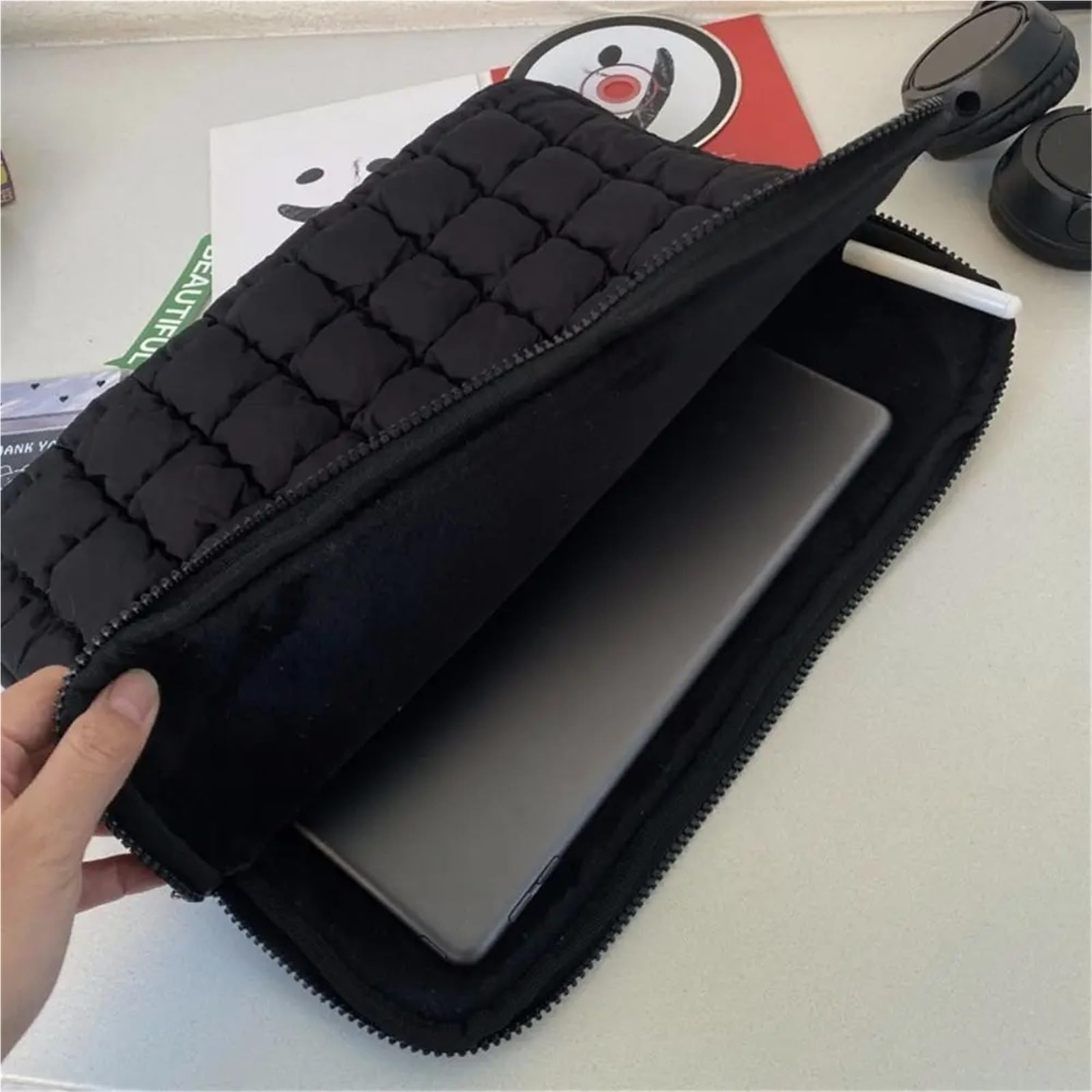 Laptoptasche Niedliche, stoßfeste Laptop-Hülle, dünne Business-Laptoptasche, große Kapazität, Tablet-Schutzhülle Laptoptasche Schutzhülle Sleeve Tragetasche(White,15-15.6in)