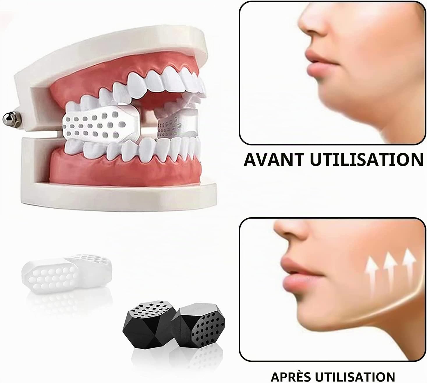 Exercice De Mâchoire 4 Pièces – Renforce Les Muscles Du Visage, Tonifie Le Cou Et Améliore La Ligne De La Mâchoire