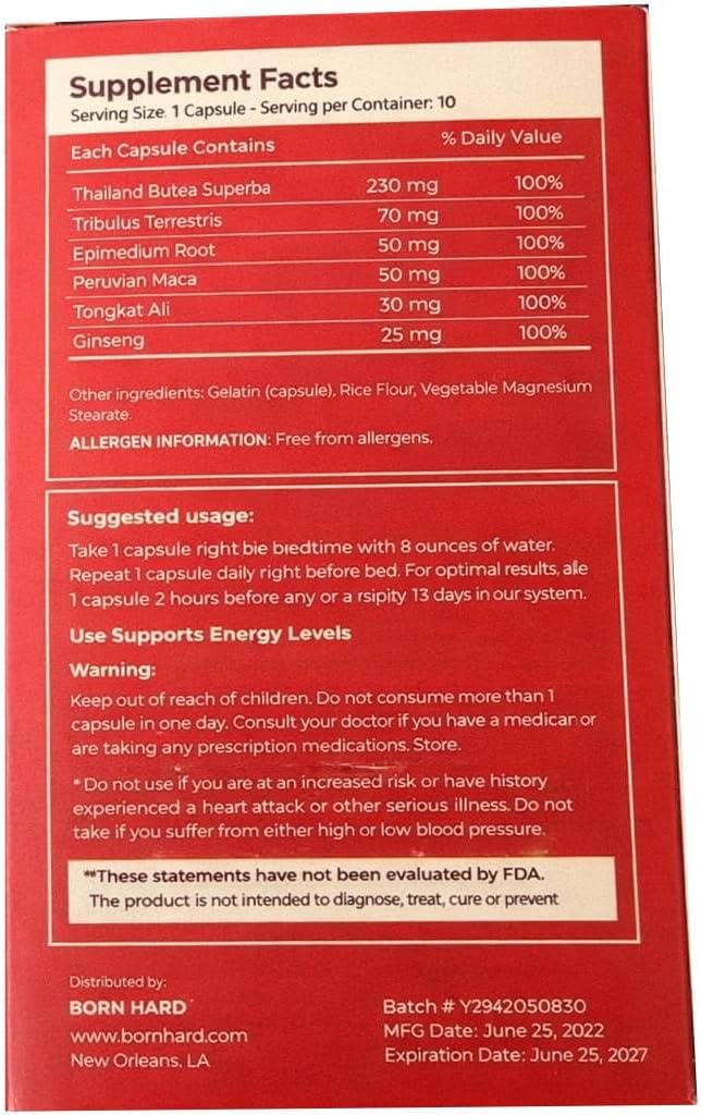 Blended Sports Nutrition Support Supplement for Men - Unleash Your Beast, All Natural Male Energy & Wellness Boost Support - 10 Capsules