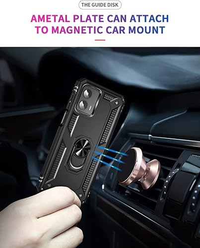 Miniatura 4 de Androgate Funda para Moto G 5G 2023 con protector de pantalla HD, soporte de metal de grado militar, prueba de caídas de 15 pies, a prueba de