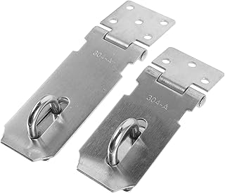 Uonlytech 2pcs Stainless Steel Lock Plate Outdoor Gate Lock Door Chain Lock Heavy Duty Heavy Duty Padlock Heavy Duty Hasp Barn Door Locks and Latches Shed Latch with Lock Buckle Shed Hasp