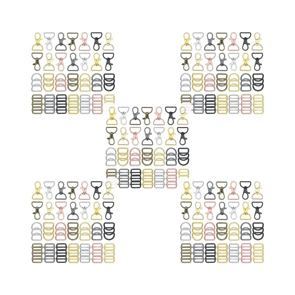 56 piezas de accesorios para bolso con anillos en D para hacer bolsas, costura, colores mixtos