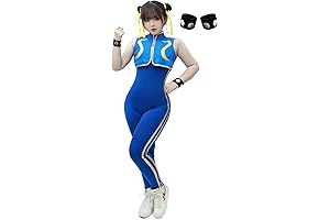 Women's US Size Blue Cheongsam Game Cosplay Halloween Costume Fighter Bodysuit with...