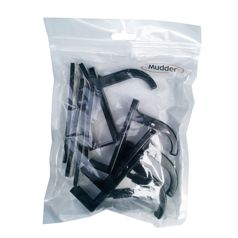 Mudder 4 Pezzi Supporto Cuffie in Plastica, Nero, Montaggio a Parete, 4 Hooks, 1 kg Max