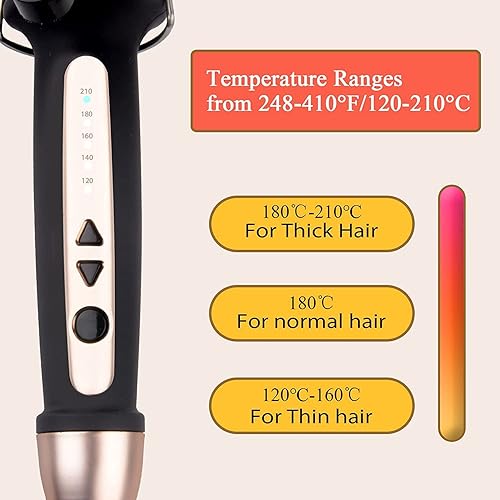 Miniatura 3 de SSLeeBuy Rizadores de 098 pulgadas rizadores con revestimiento de cerámica para largo corto grueso fino profesional con guante de 2480F  4100F