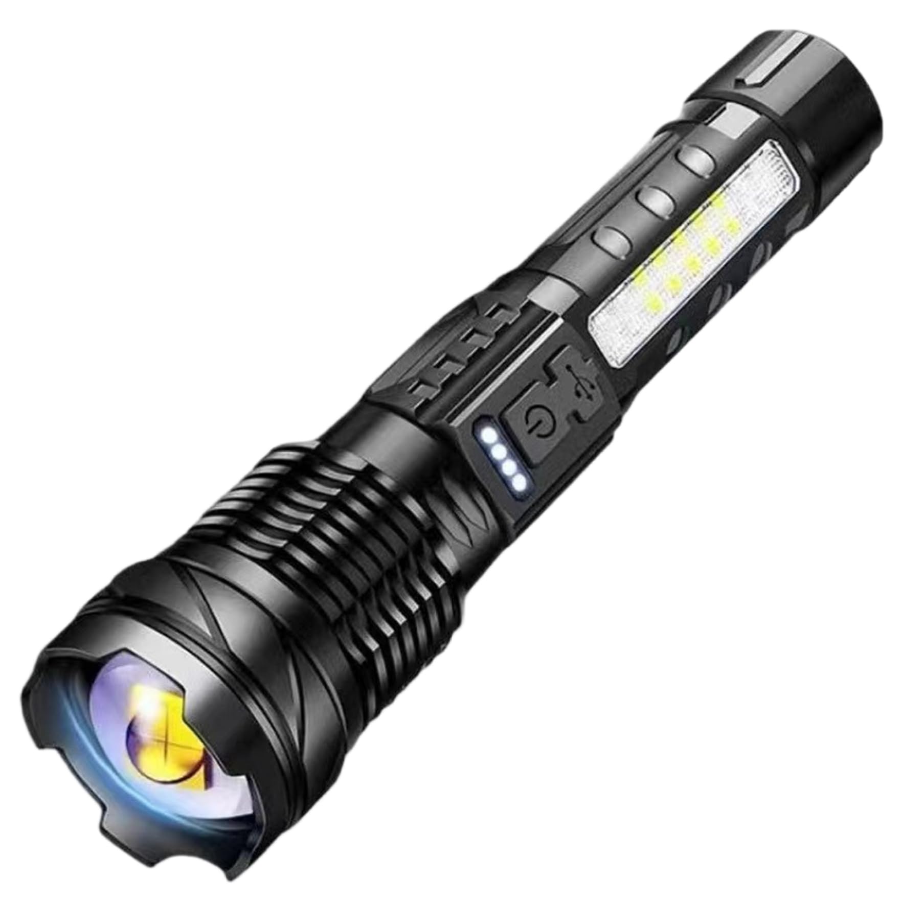 Super Bright Rechargeable Flashlight High Lumens Adjustable Waterproof Spotlight