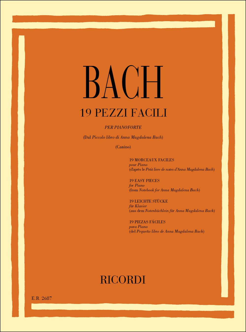 19 Pezzi Facili. Piano Solo. Score