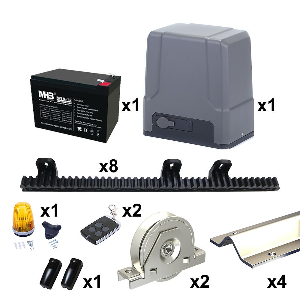 Kit de motorisation SLID'UP MC500 avec rails et galets pour portail coulissant 500 kg
