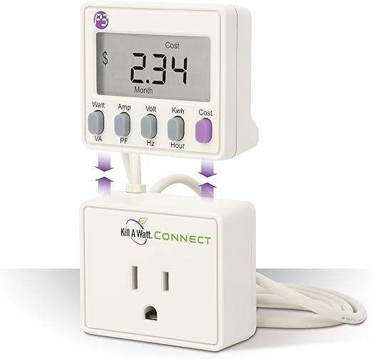Connect P4498 Electricity Usage Monitor Power Consumption Meter with Two Piece Housing and 35 Inch Cord for Easy Use