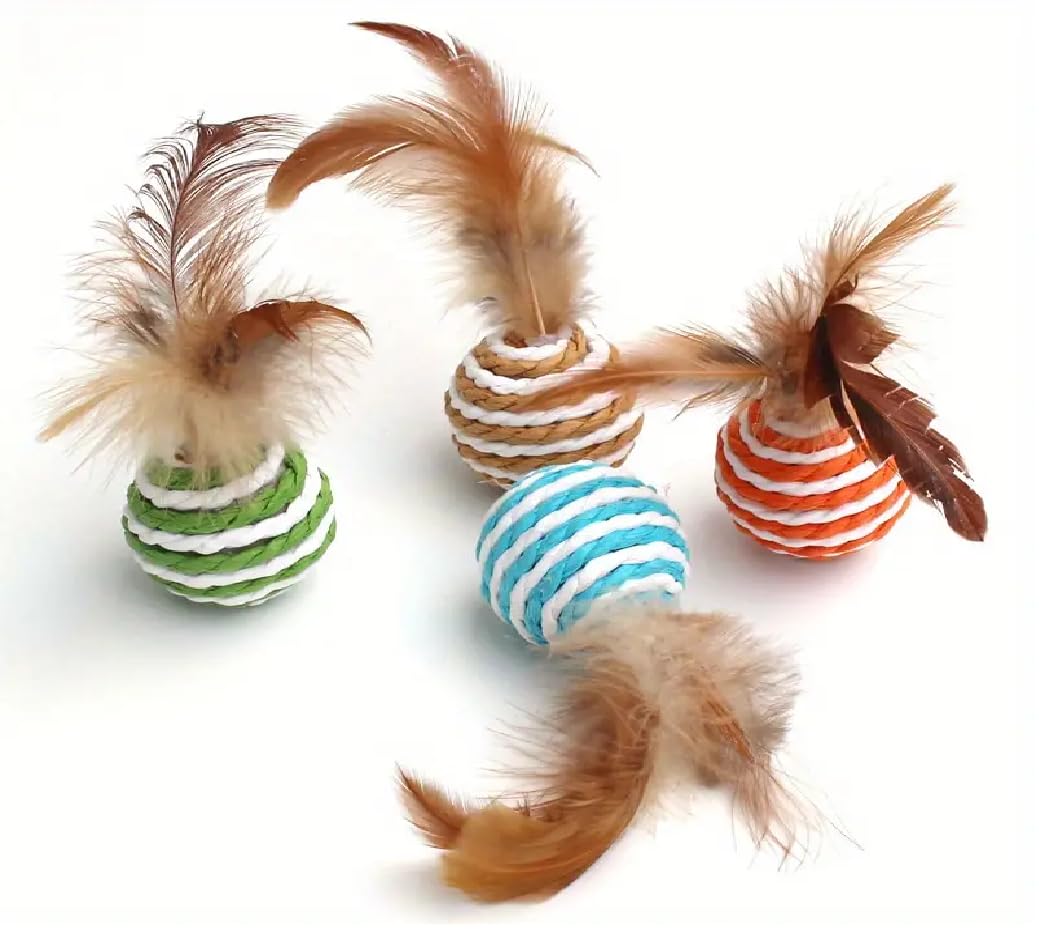 THE DDS STORE Cat Toys Combo Interactive Ball Cat Scratch Sisal Ball Toy- Color May Vary (4 Pcs Pack) (B0D3QKFCN7) Amazon Price History, Amazon Price Tracker