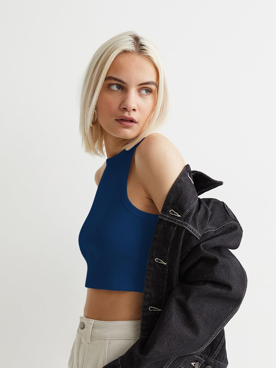 Toochki Confezione da 2 magliette corte, da donna, in cotone, stile casual