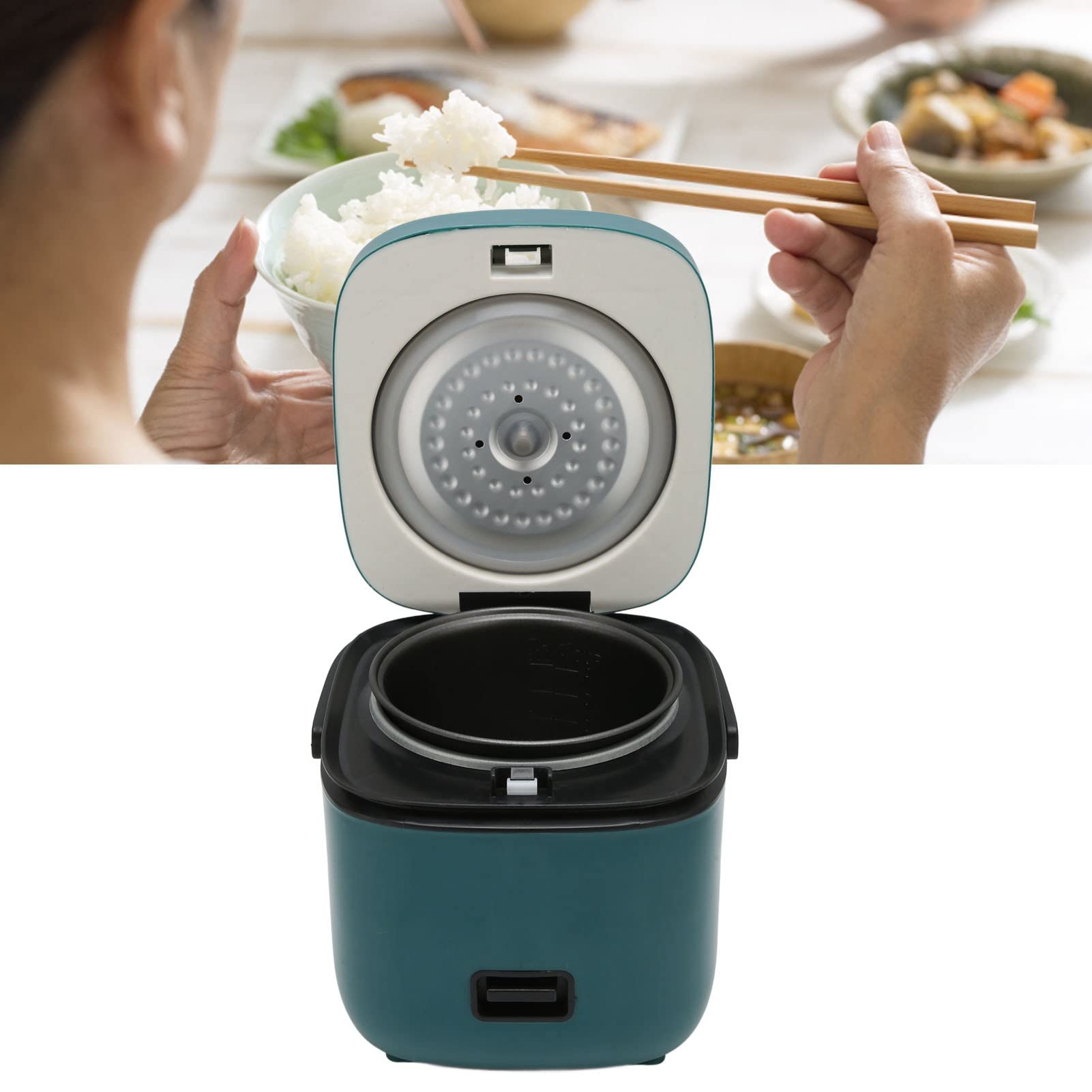 Mini Cuiseur à Riz électrique Multifonction 1,2 L 200 W, Pot Intérieur Antiadhésif pour Petite Famille Blanc