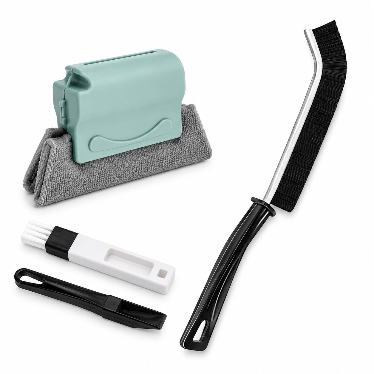 3 Pcs Window Groove Cleaning Brush Set, Slot Door Track Gap Dust Cleaner (Multicolour)-image-12