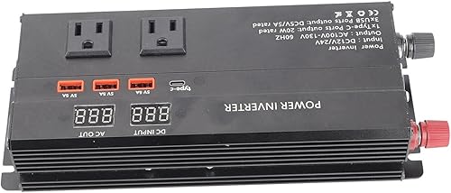 Miniatura 7 de para inversor 12v a 110v Gorgeri Metal 6000W DC 12V a AC 110V convertidor de coche USB adaptador de coche con pantalla LCD