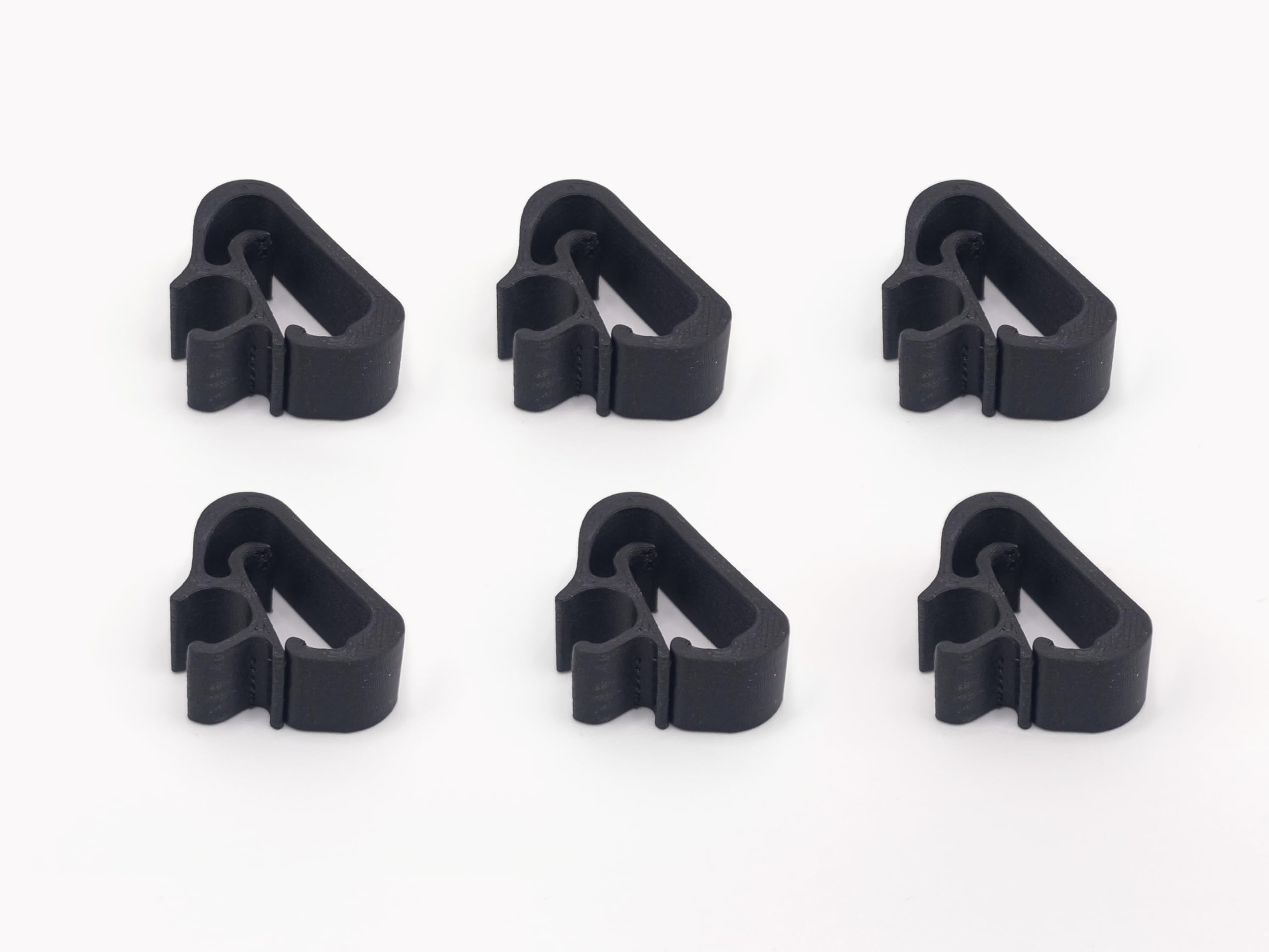 Generico 6 Clip Fissaggio Tubo Lavavetri per Braccio Tergicristallo | Compatibili Peugeot 3008/5008 e Citroën | Plastica ASA con Fibra di Carbonio | Resistenti agli Agenti Atmosferici