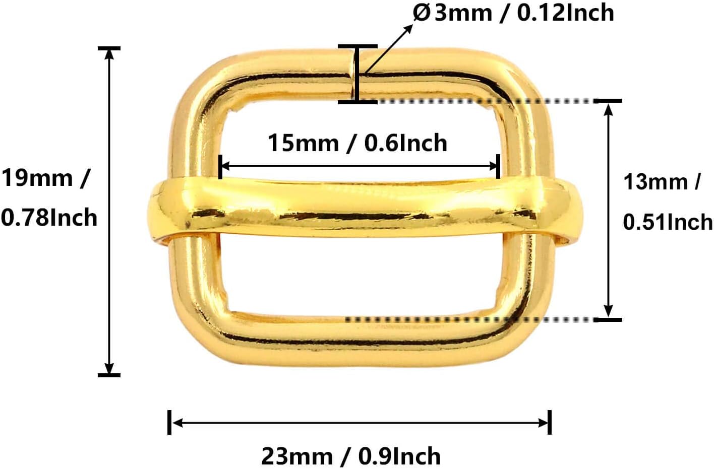 BIKICOCO Lot De 20 Boucles Coulissantes Réglables 3.2 X 1.5 Cm – Bronze, Pour Sangles, Ceintures, Sacs & Bretelles