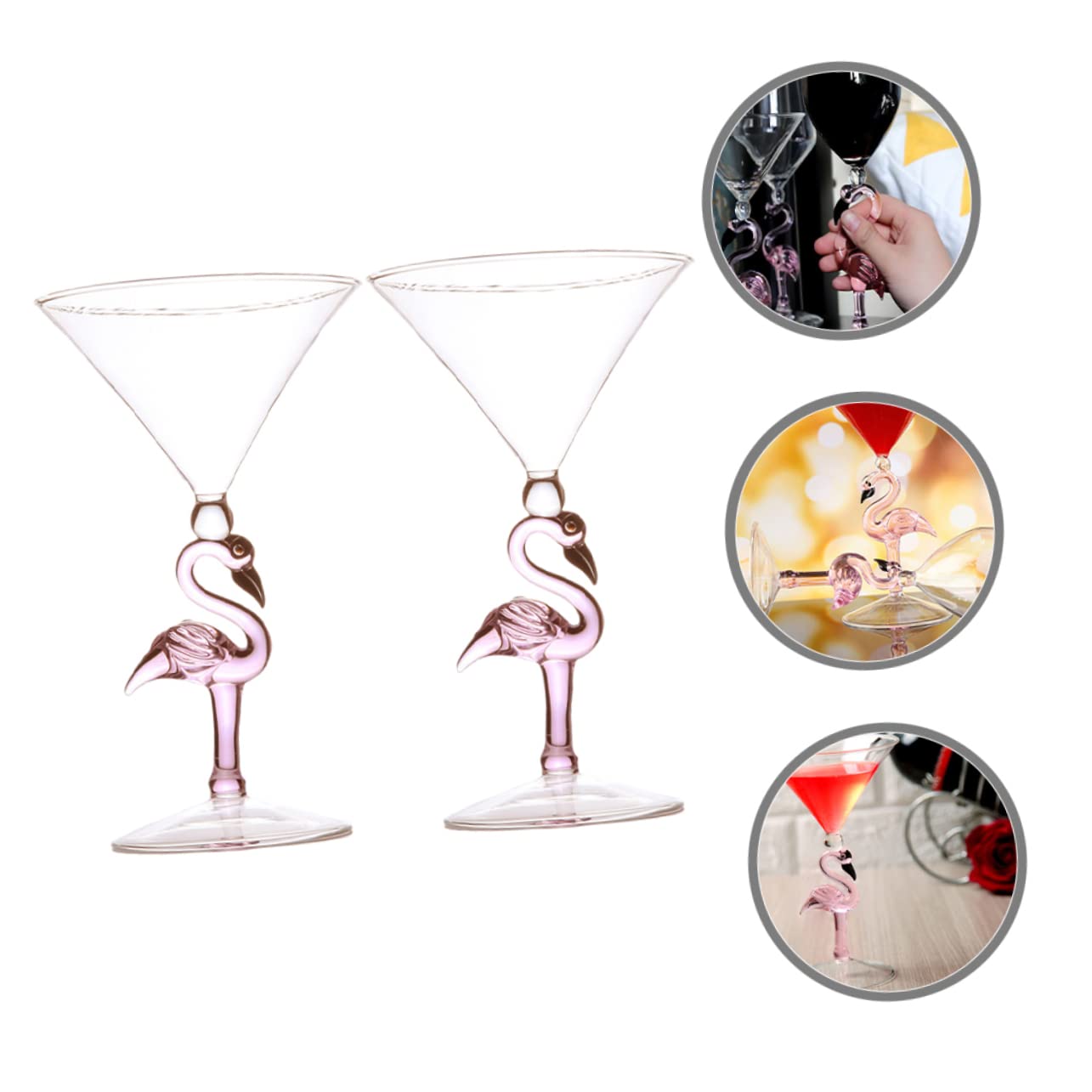 Cabilock 2 Piezas copa de vino flamenco bebedores de puerto vasos altos para bebidas vasos de vidrio flauta accesorios de fiesta copa de coctel de fiesta boda champán taza coche deportivo
