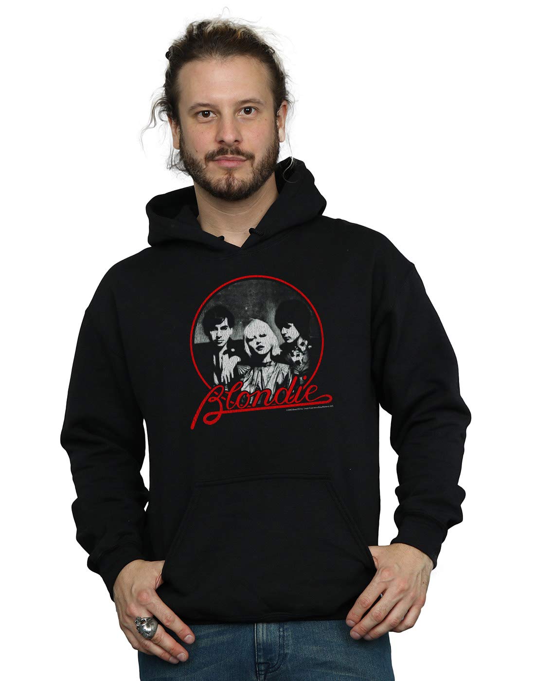 Absolute Cult Men's Black Blondie Distressed Circle Hoodie XXX-Large