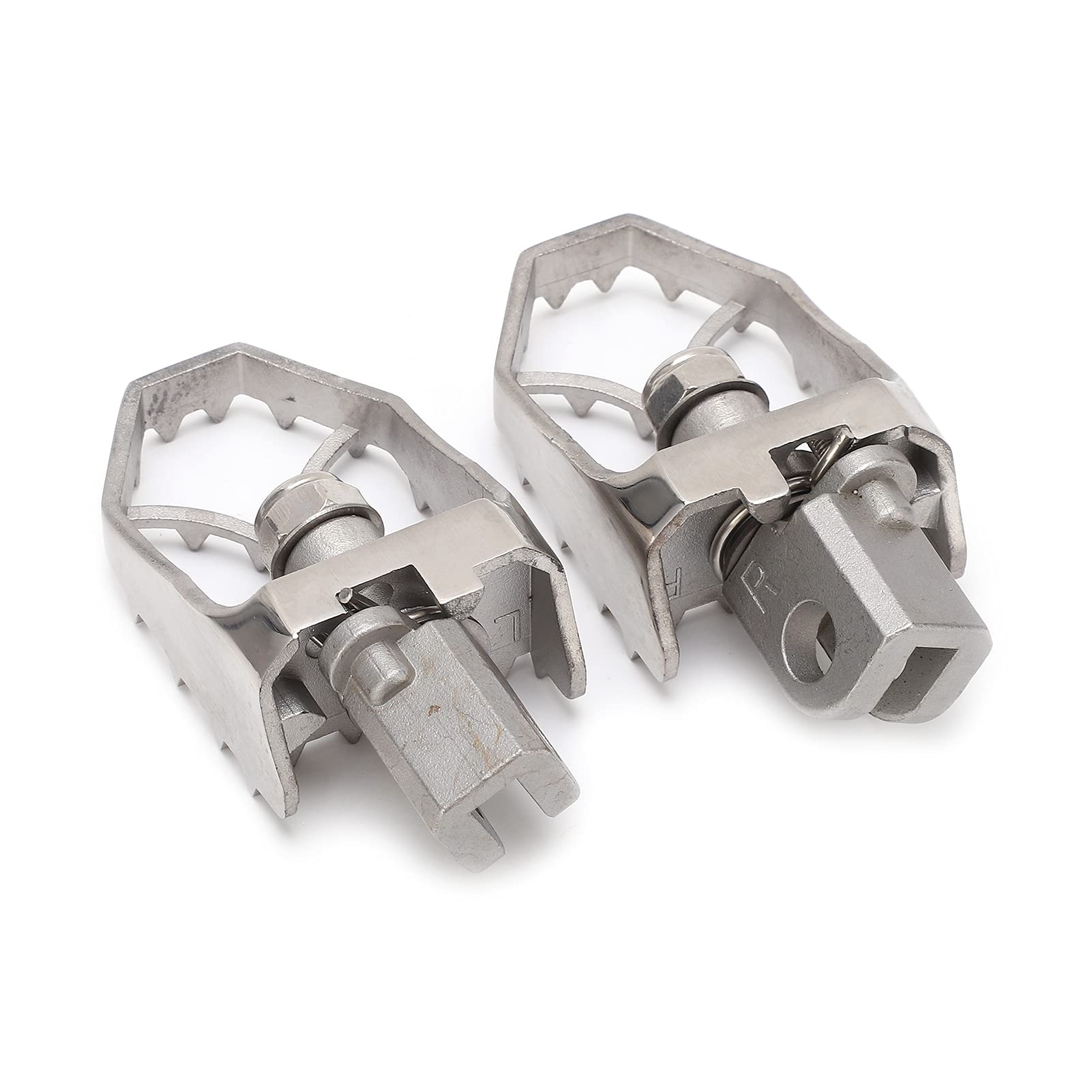 Generic Pedana per Moto Pedana Rotante in Acciaio Inossidabile 304 2 Pezzi Sostituzione Impugnatura con Denti Affilati Regolabili a 360 Gradi per Motociclisti 650 1000 X300