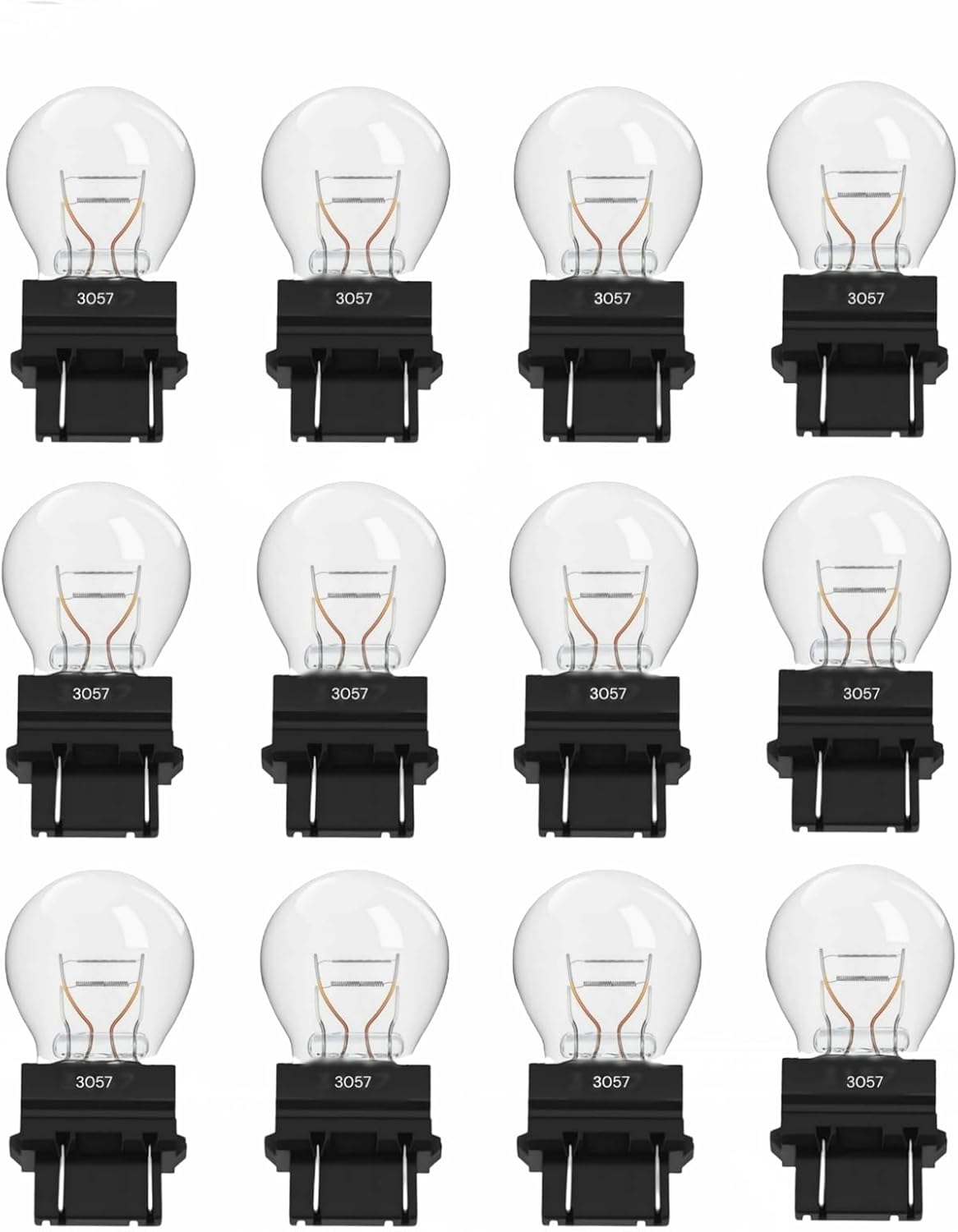12 Pack 3057 Bulb, 3157 4157 Brake Light/Tail Lights/Turn Signal Auto Bulbs T25 P27/7W 3157LL 4057 3047 for Impala Malibu Dakota Durango Accord Commander Suburban Jimmy