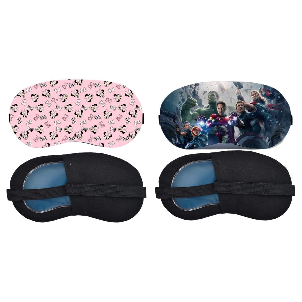 Aoxeria Pink Unicorn and Butterfly Pattern & Colourful Team Print Sleeping Mask Combo, Soft Comfortable Light-Blocking Eye Cover for Women, Men & Kids, Reusable Blindfold for Night Sleep & Nap (Pack of 2)-image-45