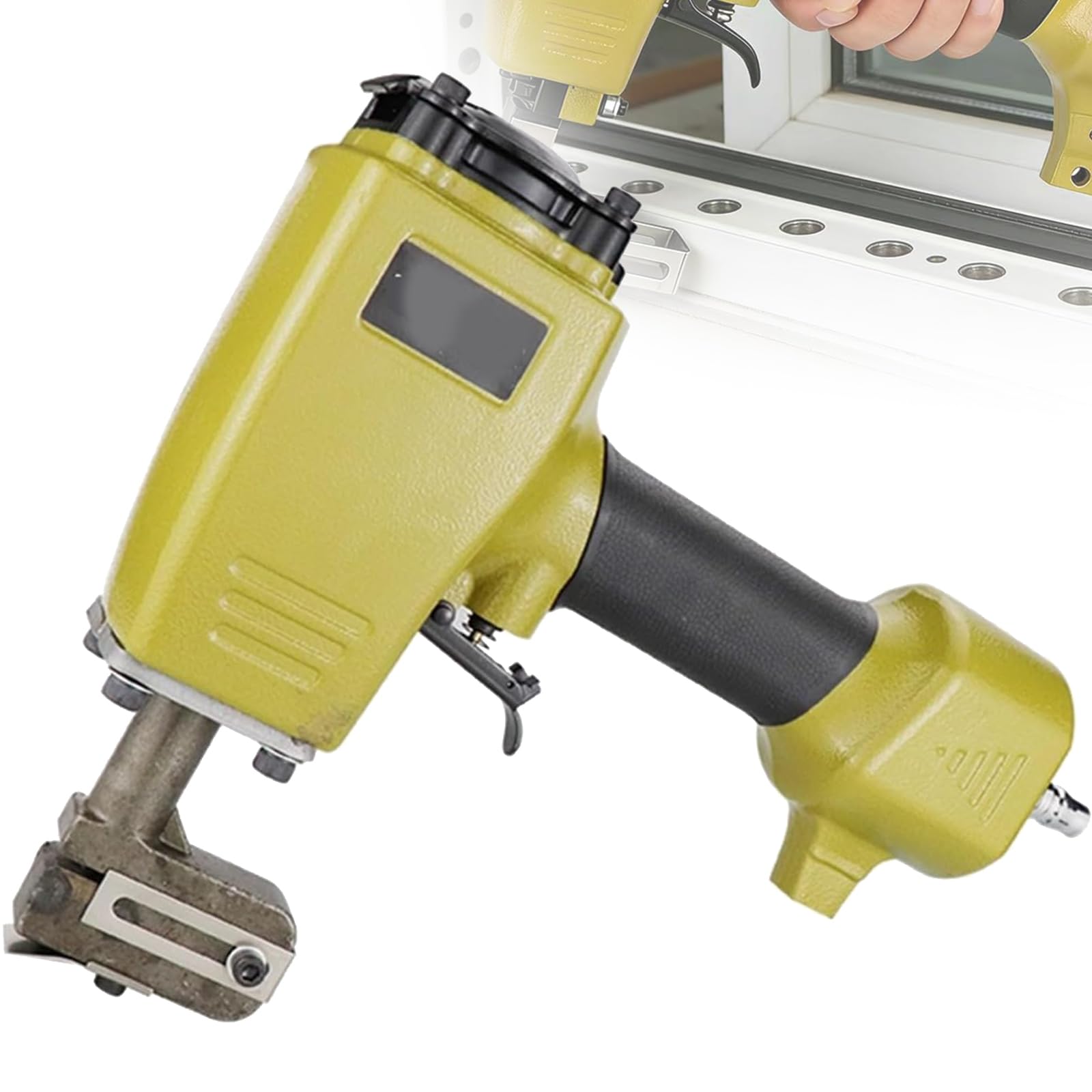 Hyeqs Industrial Air Hole Punching Gun, Puncher Air Metal Hole Punch Tool, 3.2-6mm Optional, Ergonomic Design With Forward Exhaust, For Stainless Steel Aluminum Steel 6mm