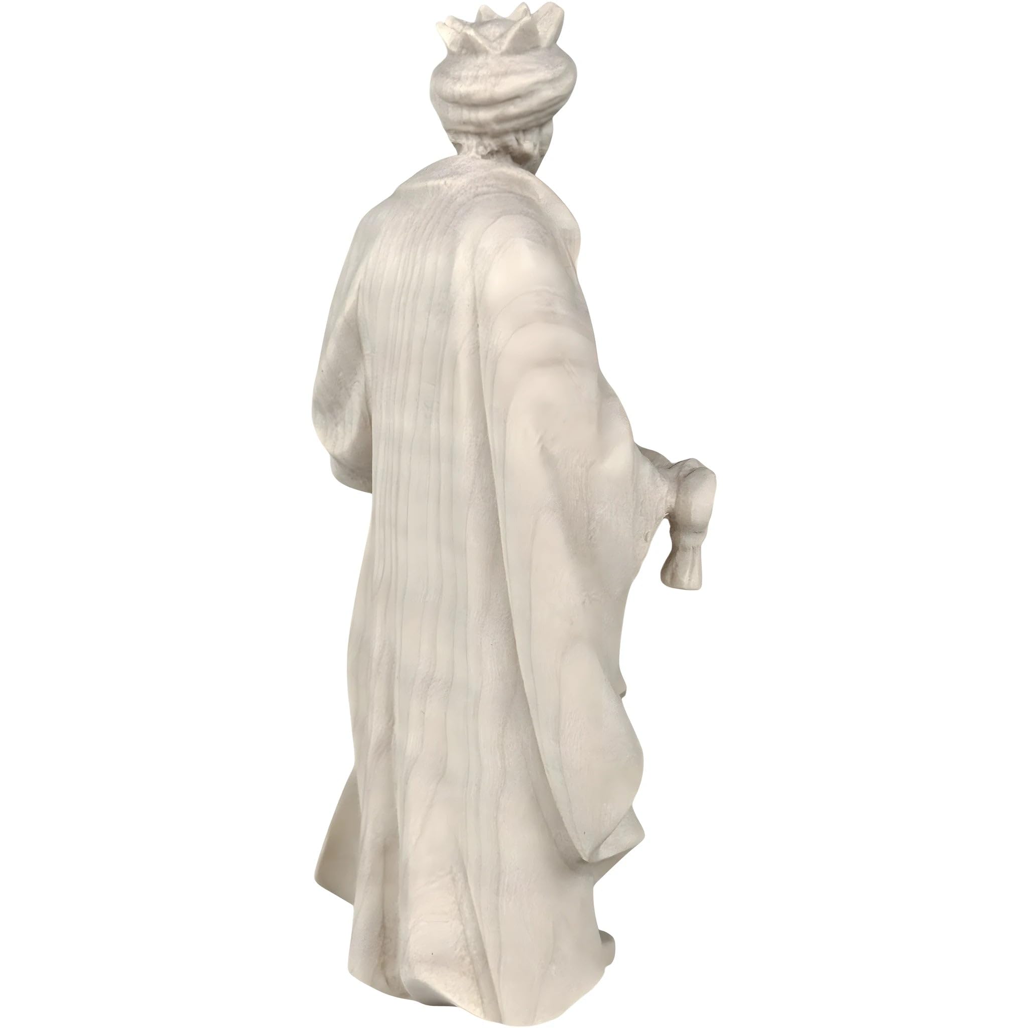 Dolfi | Baldassarre Re Moro con incenso 14 cm | Legno Naturale in Val Gardena | Presepe e Natività