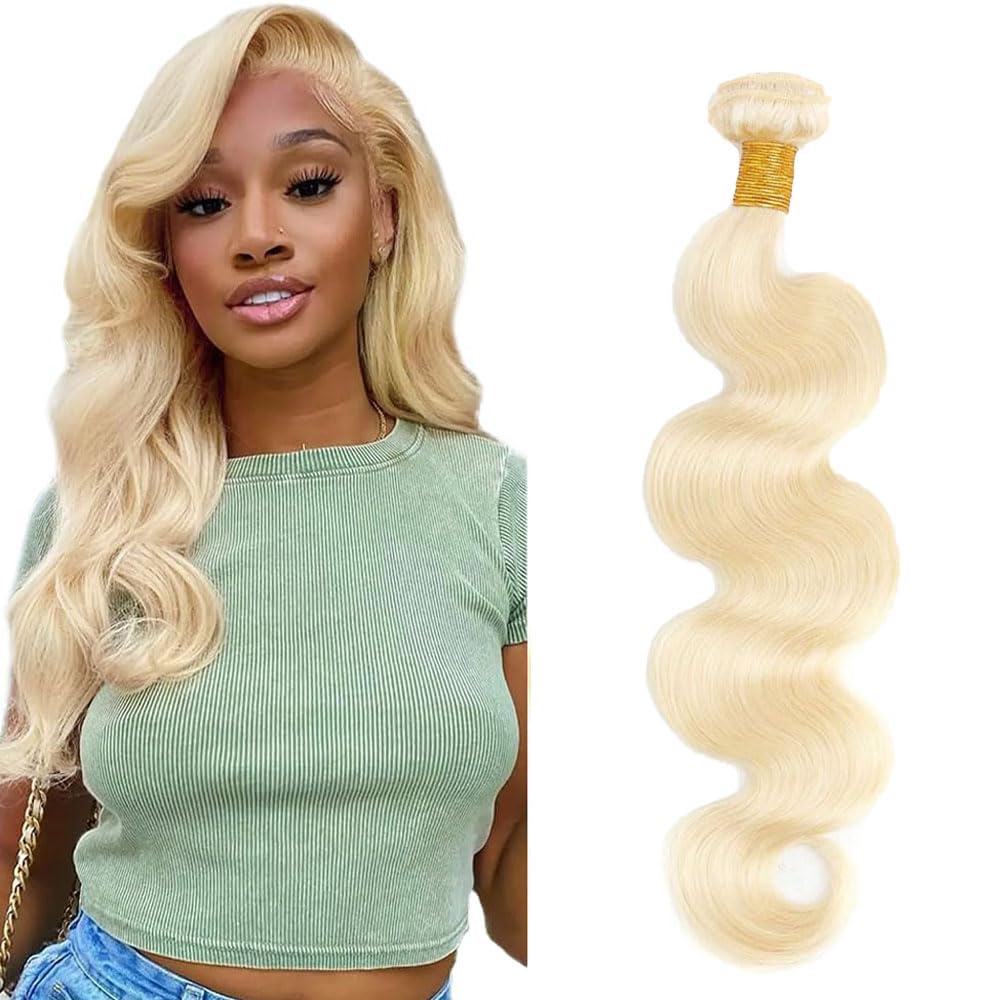 Photo 1 of #613 Human Hair Bundles Body Wave 1 Bundle Blonde 8 Inch Color 613 Bundles Human Hair Extension 100g Single Bundle Double Weft Unprocessed Brazilian Virgin Hair