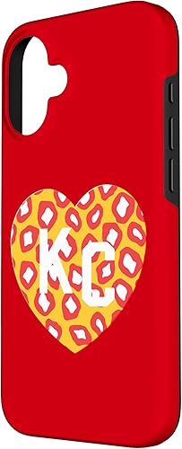 Vista 86 de Carcasa para iPhone 11 KC Heart Red/Yellow Animal Print Kansas City Hearts Kc Heart