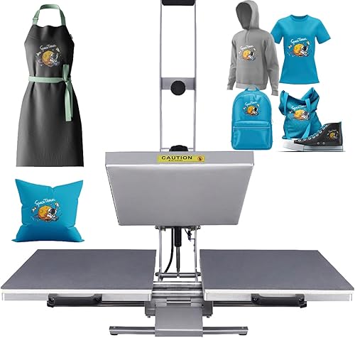 Máquina de prensa térmica 16x24 semiautomática máquina de prensa de calor de doble platina de apertura automática - Prensa de camiseta de