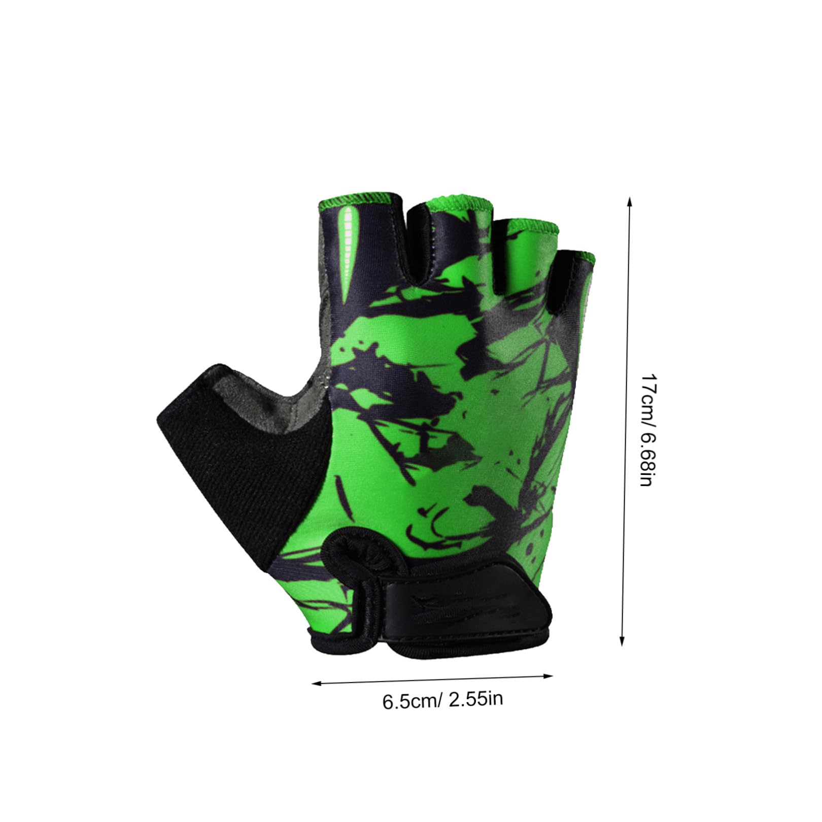 3stücke Kids Outdoor Sports Halbfingerhandschuhe rutschfeste Atmungsaktive Und Schockabsorbierende Workout-Handschuhe Für Junge Mädchen Grünes Totem Für Radfahren Klettern Und