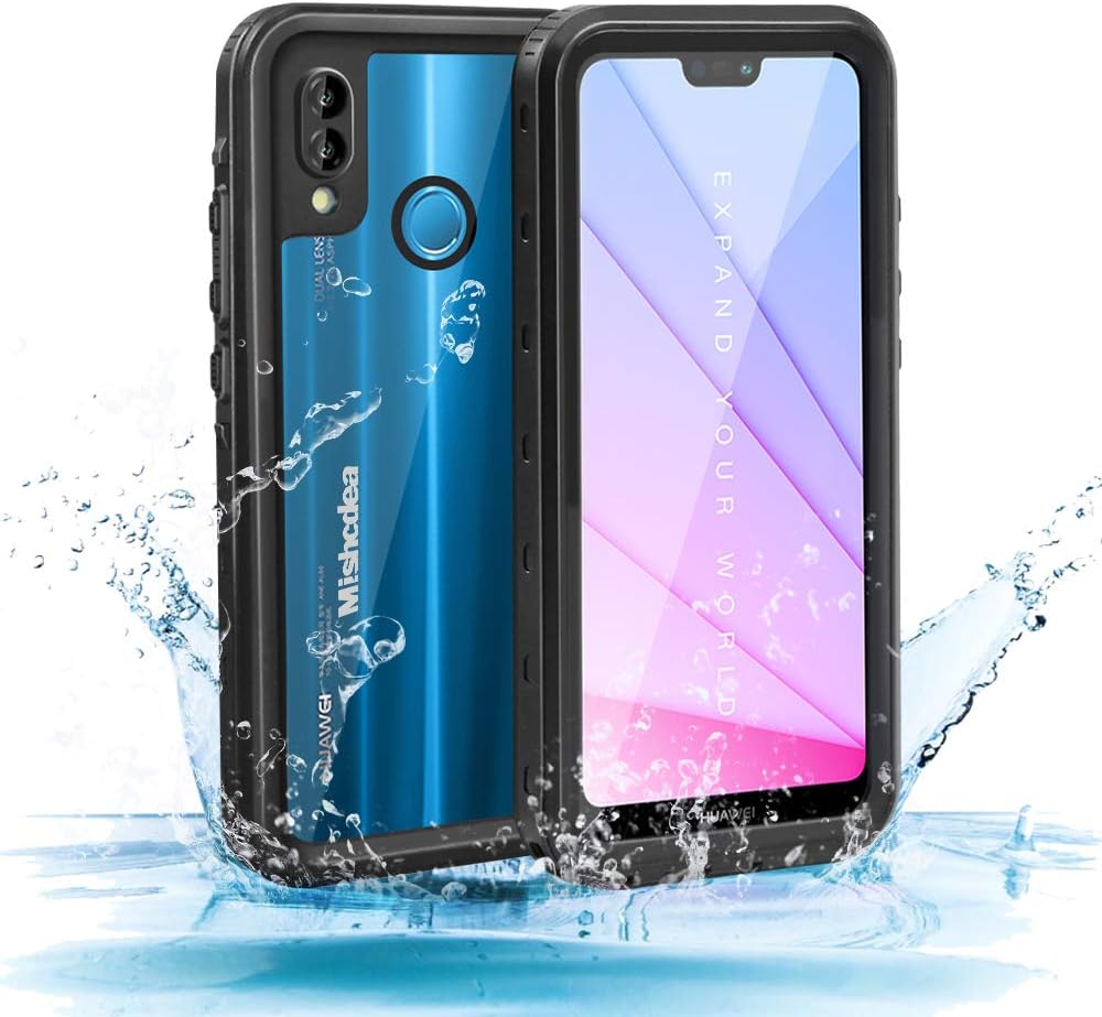 Mishcdea for Huawei P20 Lite Waterproof Case Shockproof Snowproof Dirtproof Full Body Phone Protector Cover Only for Huawei P20 Lite (Huawei Nova 3e) 2018, Black