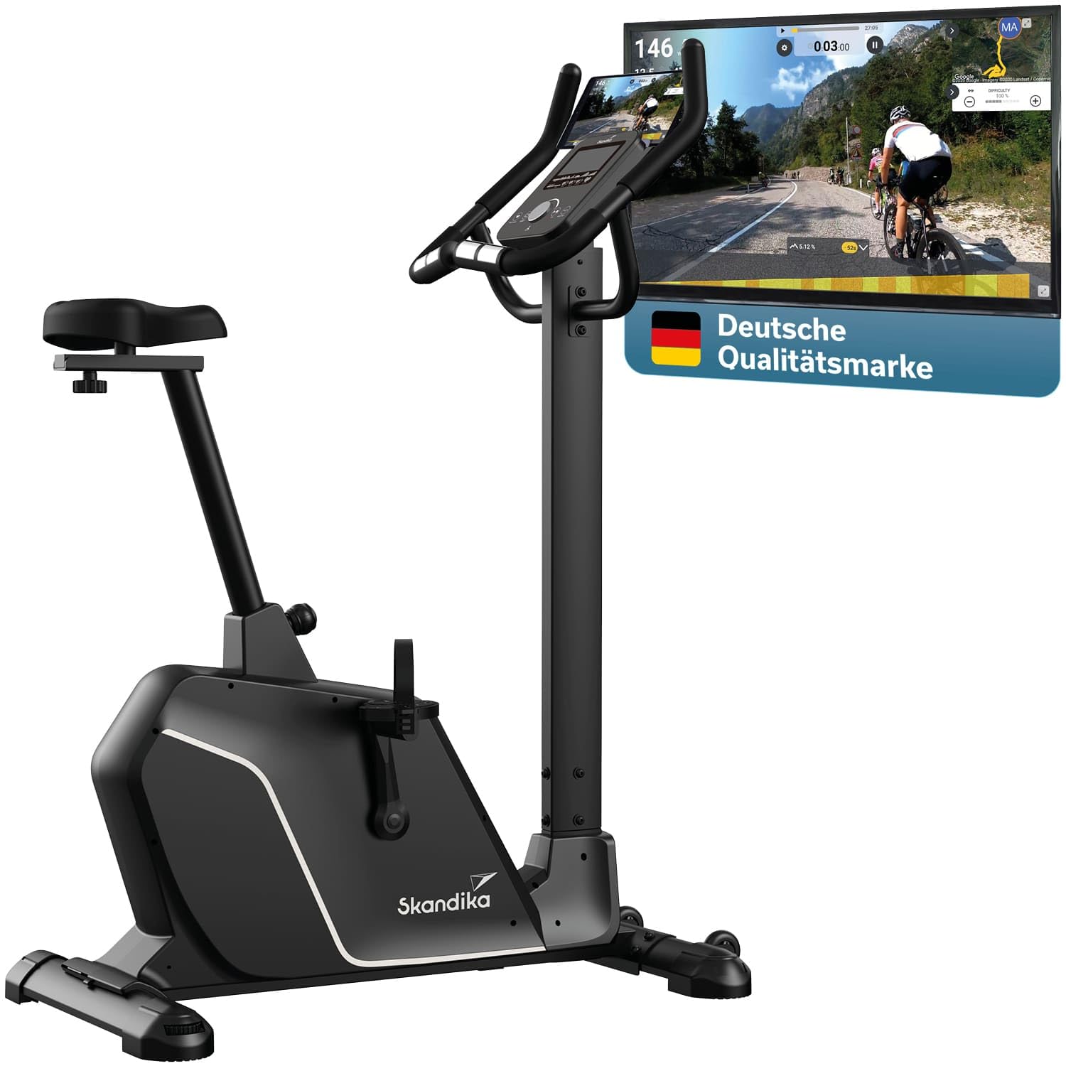 Skandika Ergometer Cykling P10 - Heimtrainer mit 32 Widerstandstufen und App-Verbindung