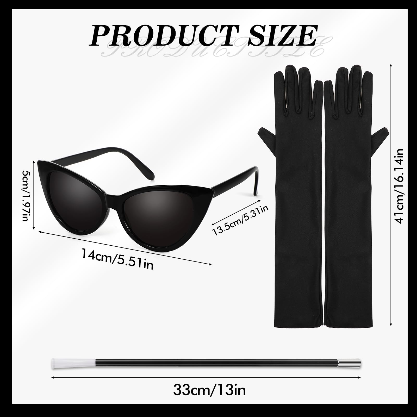 HOWAF 20s Accessories Women, Princess Tiara Crown, Pearl Necklace, Earrings, Gloves - Image 3