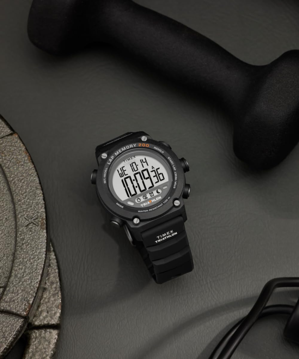 Timex Men's Triathlon 200 Lap 44mm Silicone Strap Watch