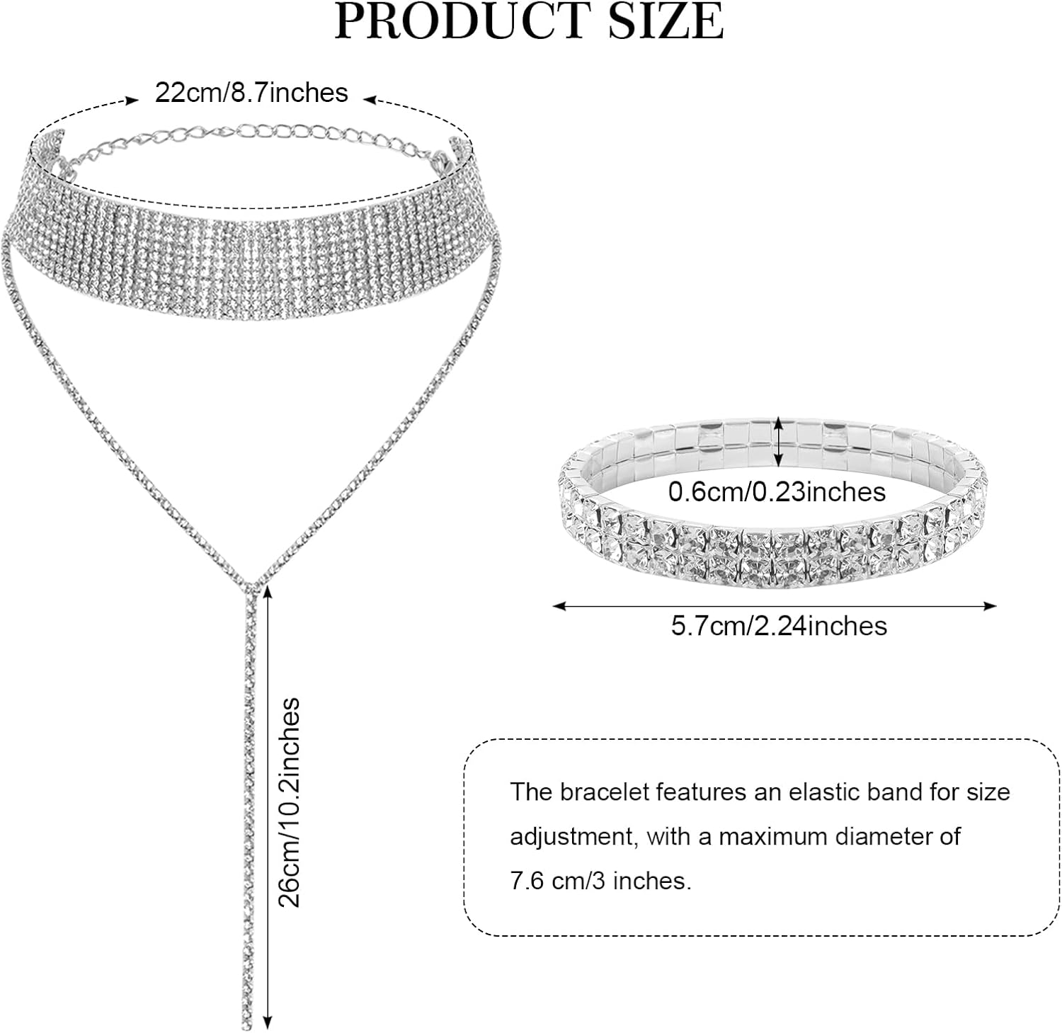 Fumwase 4pcs 70s Disco Costume Accessories for Women Halloween Party Cosplay Sunglasses Silver Bracelet Earrings Choker - Image 2