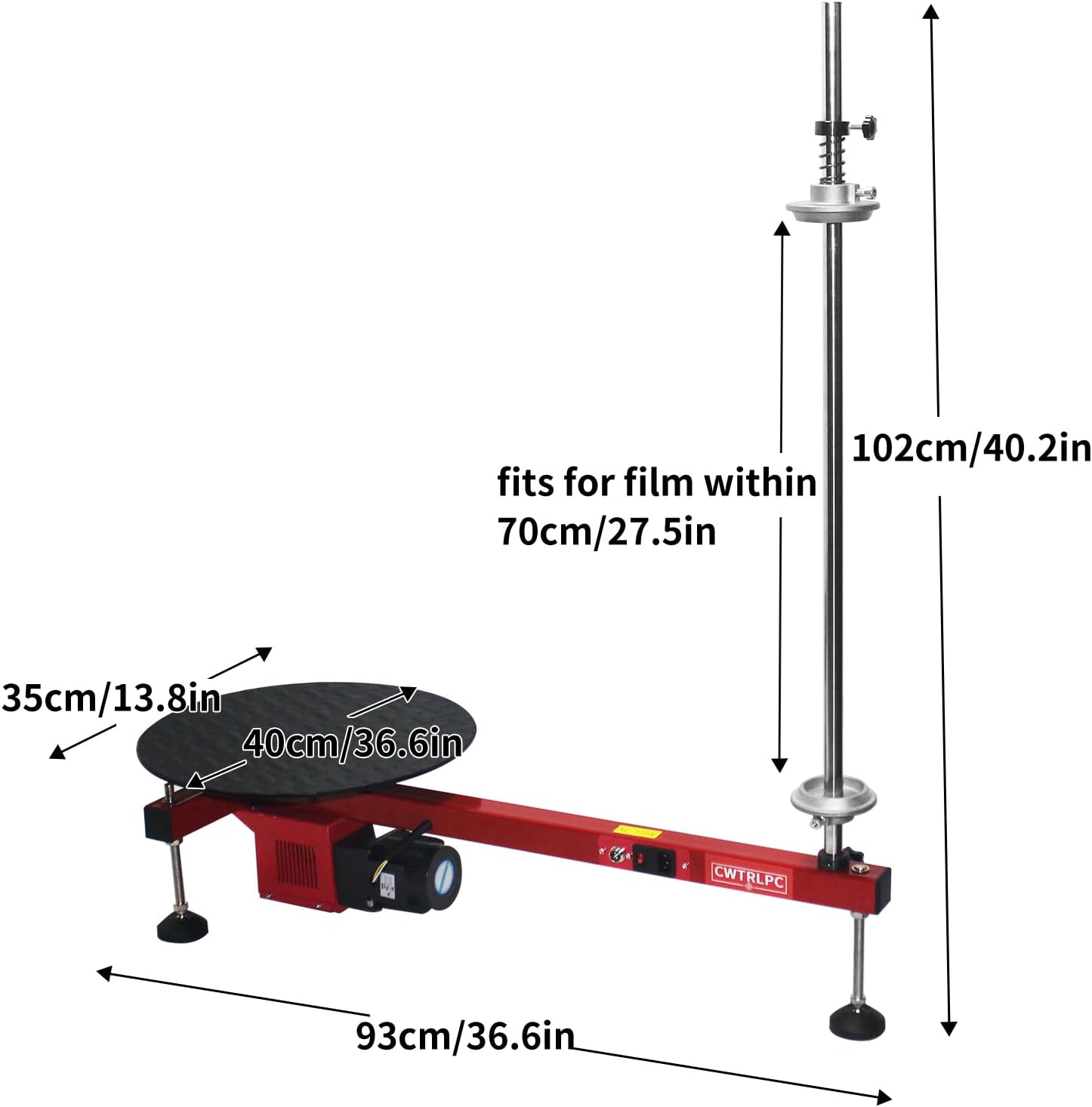 Electric Stretch Film Wrapping Bench,Film Dispenser Wrap Machine,Heavy Duty Film Wrapper Table Pallet Box Shrink for 12-28in Film, 110V