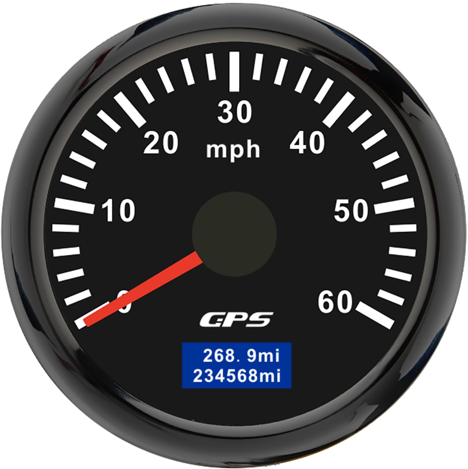 52mm Universal GPS Speedometer Gauge, 0-60 MPH, 7-Color Backlight, w/GPS Antenna - for Car, Truck, Motorcycle, Boat, Marine Vehicles