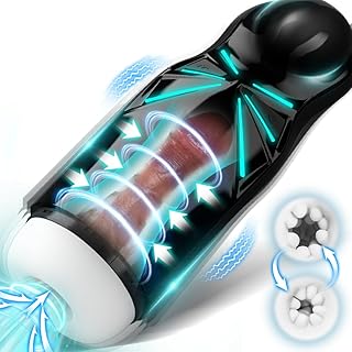 Automatic Male Masturbators Sex Toy Cup with10 Vibration&7 Sucking,Sucking Penis Pump Pocket Pussy Stroker with 6-Hole Air Circulation Design,UNINHIBIBY Male Sex Toys for Men Maturbation