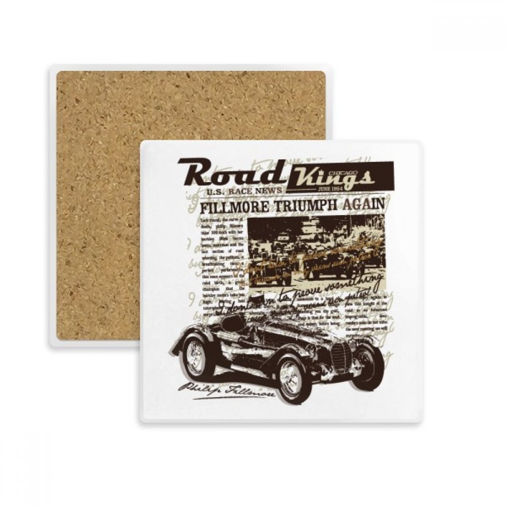 Coaster Porte boisson en pierre absorbante illustration voitures classiques
