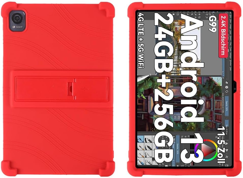 Compatible with Case for Blackview MEGA 1 11.5 INCH Tablet, Full Coverage Ultra Slim Adjustable Stand Silicone Shockproof Lightweight Protective Cover Case (Rainbow)