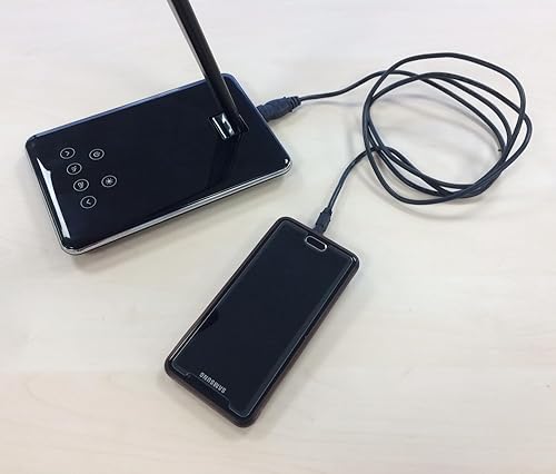 Miniatura 3 de UNILUX 400124484 LINKA LED lámpara de escritorio negra con función de carga mediante inducción y brillo USBcolor regulable con apagado automático