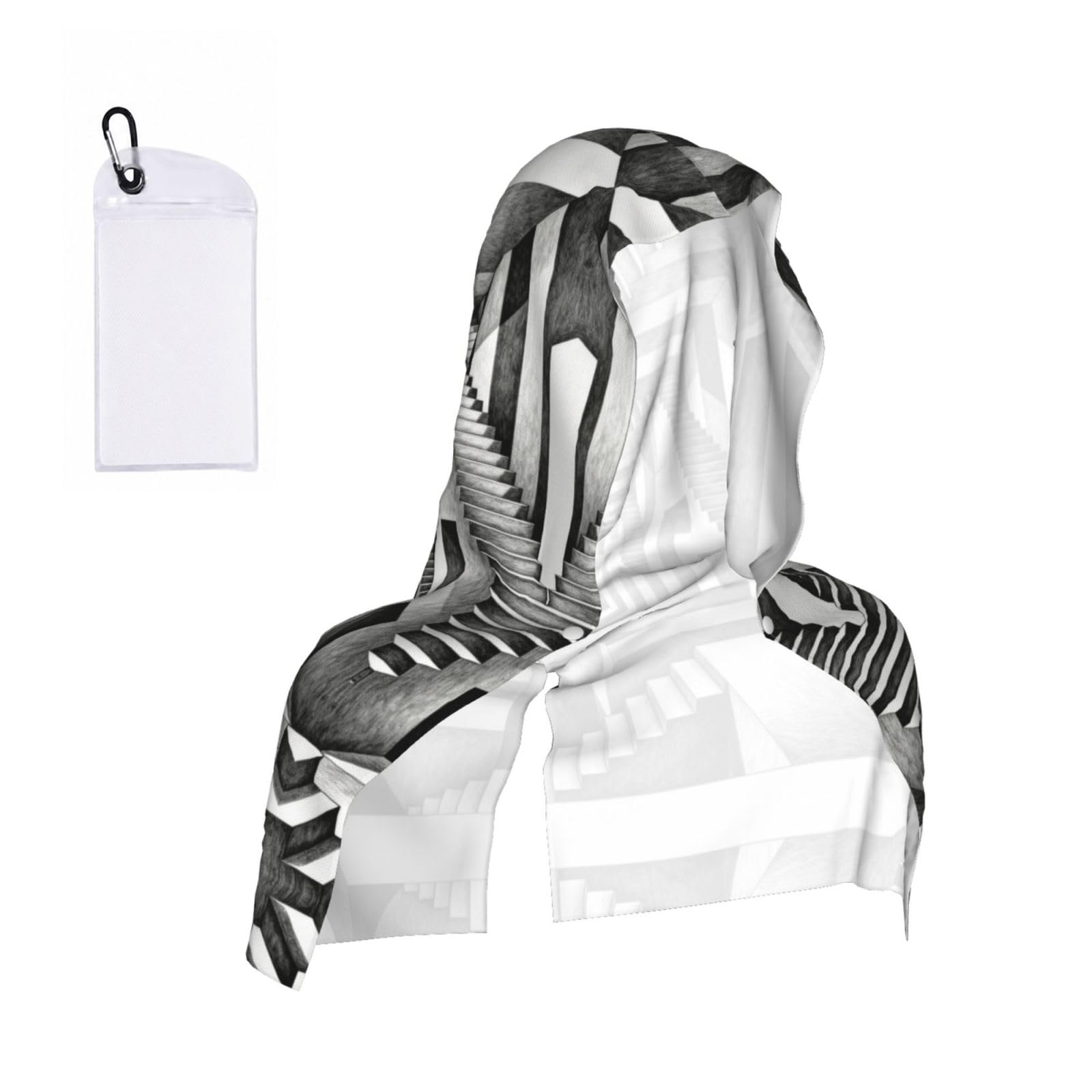 CNTDBU maze Cooling Towel Hooded-Instant Chill Neck Cover for Sports, UV Cooling Rag for Running Gym