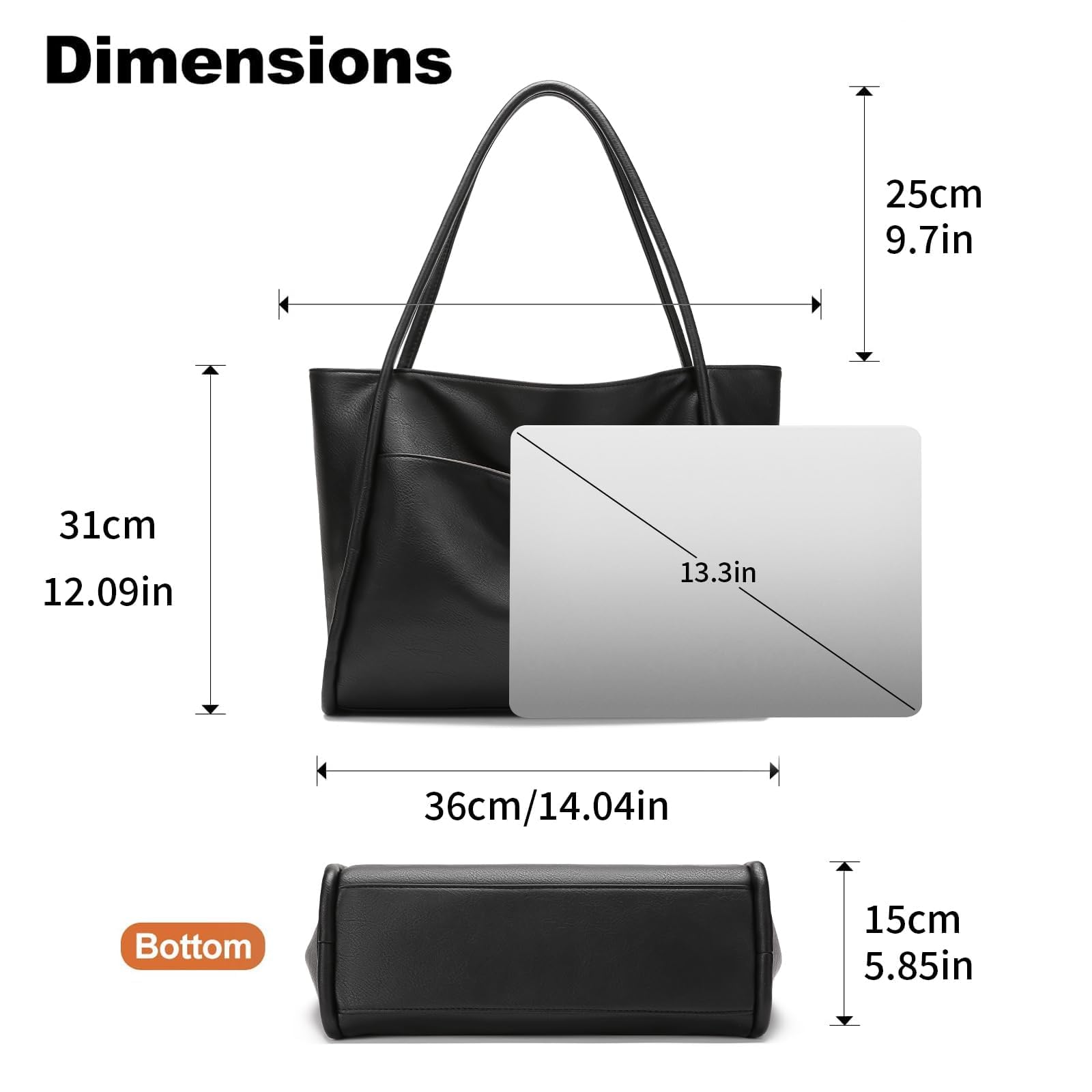 GAEKEAO Borse Tote Donna, Borse a Spalla Tracolla Donne Grande, Vegana Borse a Mano Con Cerniera e Tasca Interna per Lavoro, Scuola, Shopping, Viaggio