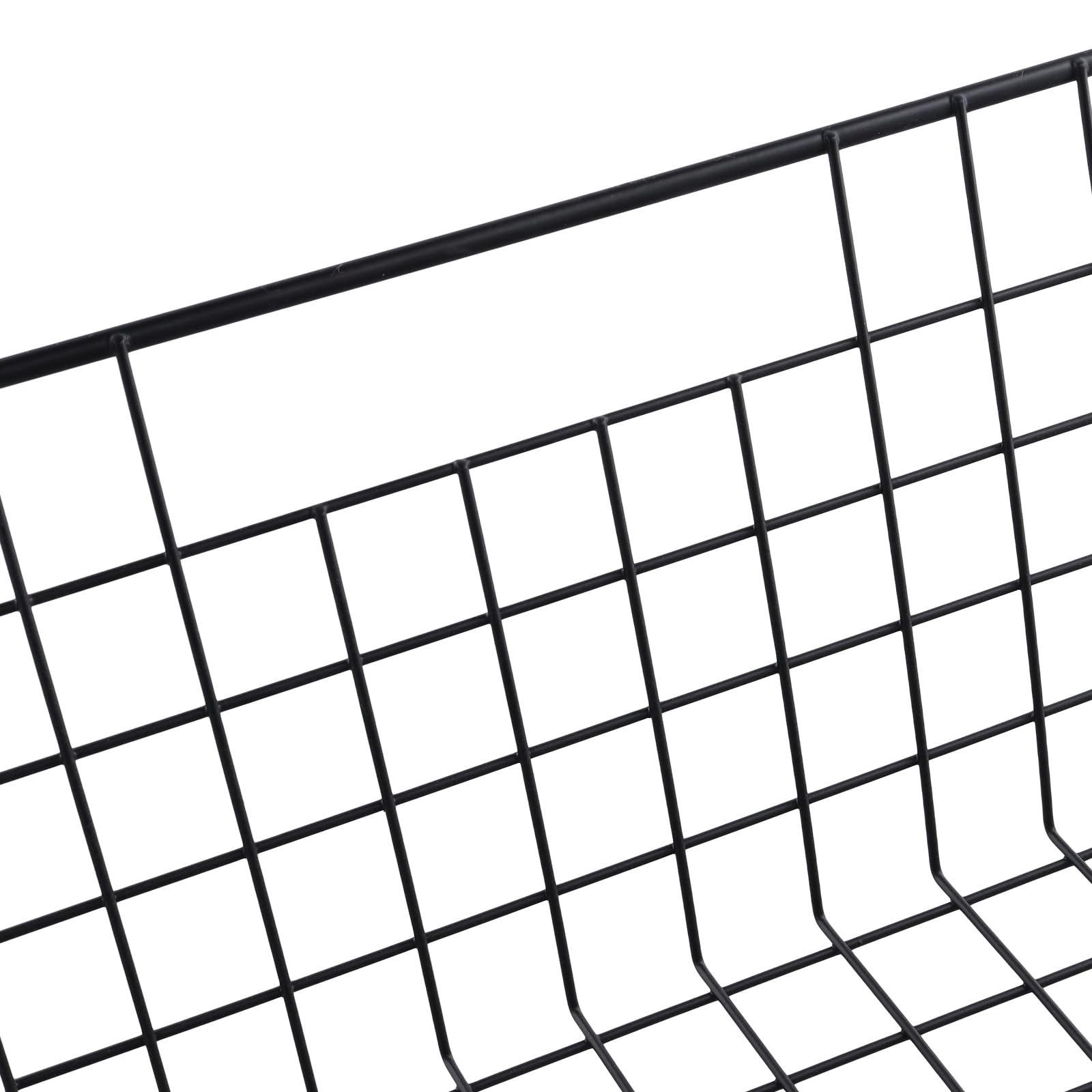 ZOENHOU 2 metalowe kosze, czarne, du?e, 36 x 29 x 15,5 cm, kosz druciany z uchwytami, kosz siatkowy do kuchni, ?azienki, spi?arni, biura