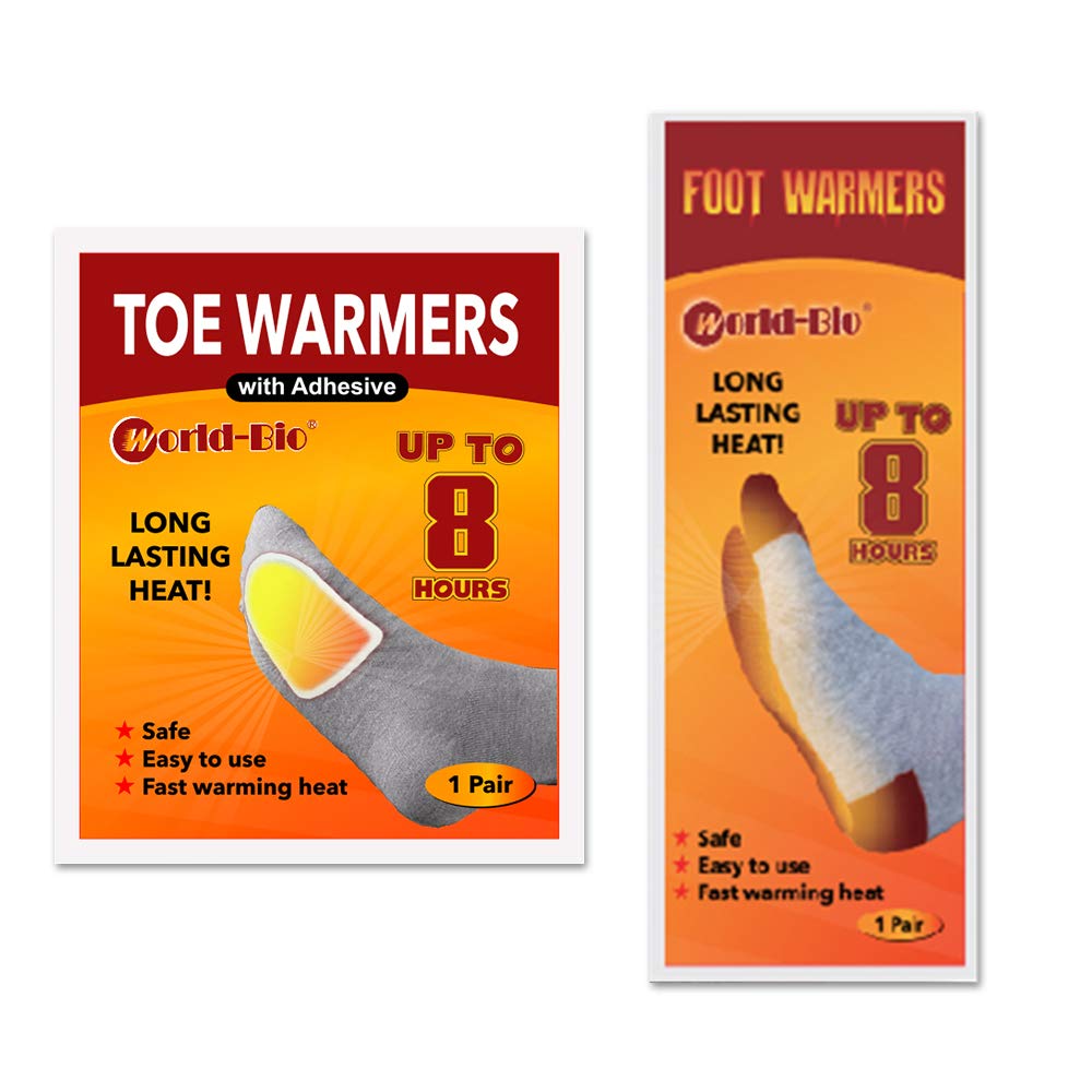 WORLD-BIODisposable Insole Foot Warmers 7/10/16/40 Pairs Value Pack, Provide 12 Plus Hour Heating, Long Lasting Safe Natural Odorless Air Activated Warmer for Toe Hand Body, Hot Foot Warmers for Kids