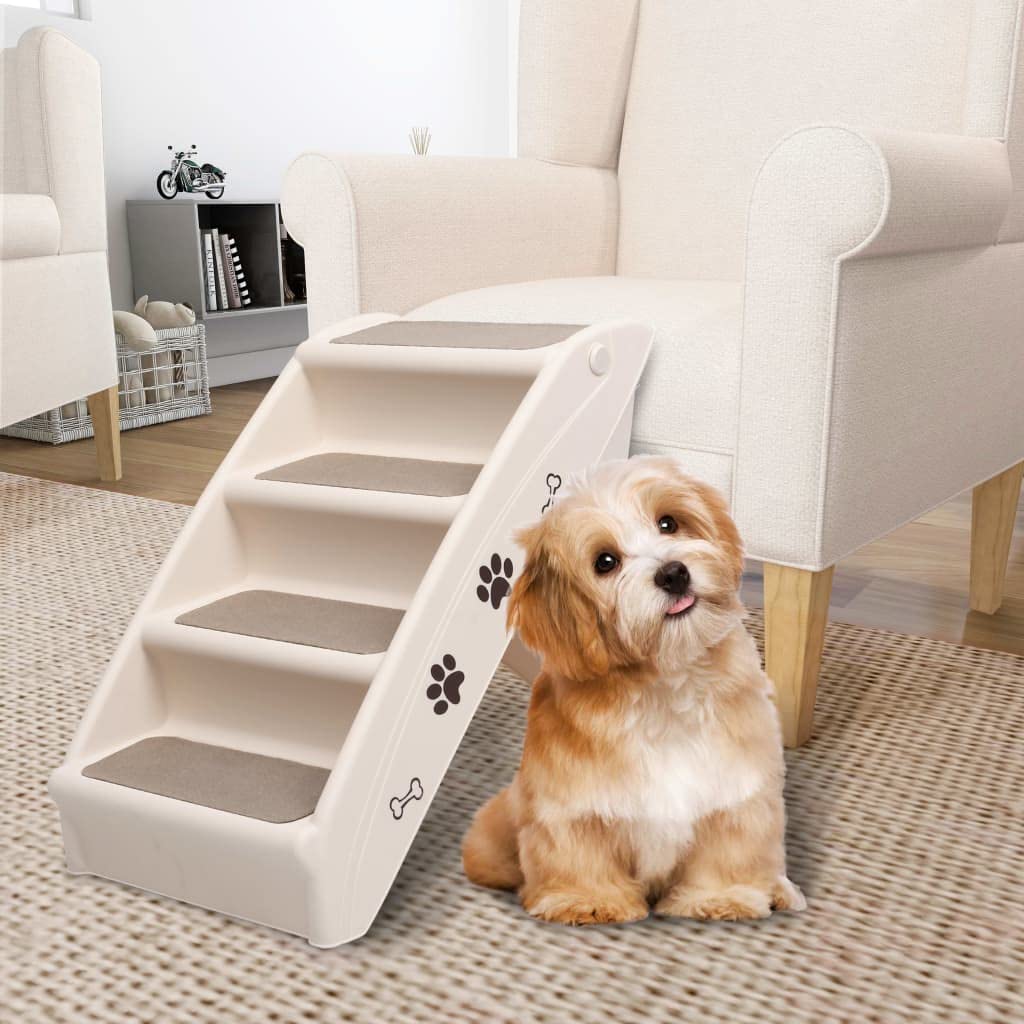 Scaletta pieghevole per cani in polipropilene, 62 x 40 x 49,5 cm, per animali domestici, con gradino antiscivolo e gradino sicuro, per cani, gatti, divano, letto, mobili
