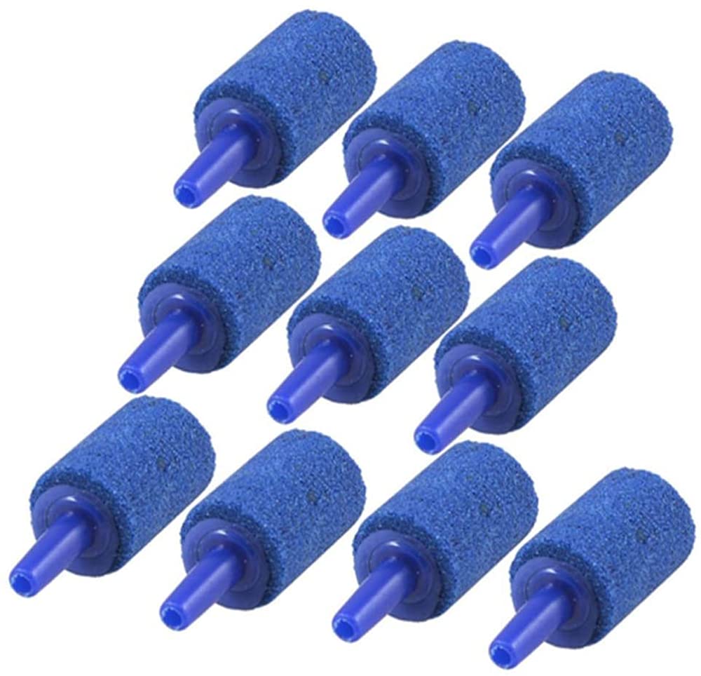 Aquarium Air Bubbler Stones, 10 Pcs Aquarium Bubble Diffuser, Air Stones Hydroponics Oxygen Diffuser Stones for Aquarium Fish Tank Pond (Blue)