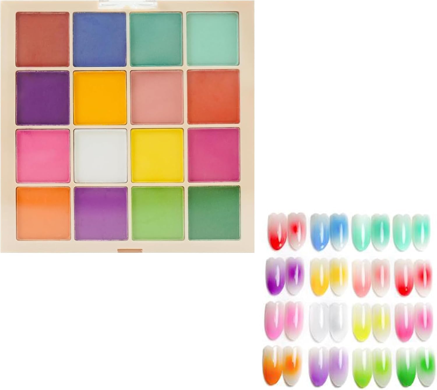 Paleta Pigmentów Do Paznokci, 16 Kolorów, Matowy, Jednolity Kolor Gradientu Pigmentu Do Paznokci, Kolorowa Paleta Pigmentów Do Paznokci, Zestaw Solidnych Pudrów Do Paznokci Do Zdo, #03