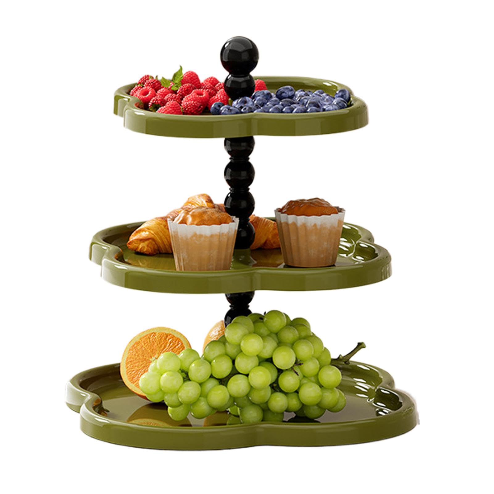 Présentoir à cupcakes à 3 niveaux et plateau de service pour buffets de fête